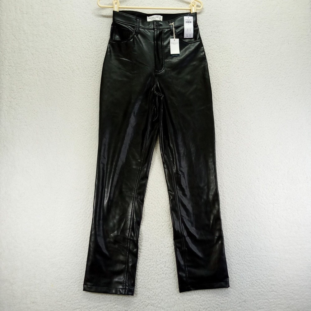 Abercrombie Fitch Curve Love Straight Ultra High‎ Rise Vegan Leather Pants 2/26